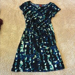 Merona Blue and Green Patterned Dress